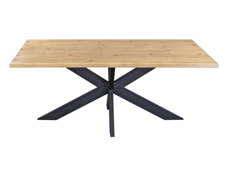 Stół 180x90 drewniany sękaty SPIDER LOFT, kolor dębowy