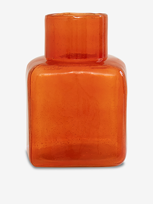 Vase cubo orange reycle d18 h27cm - urba... orange