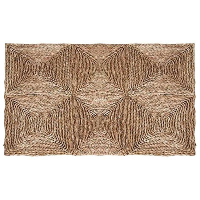- Tapis rectangulaire en jonc tressé 90 x 60 cm