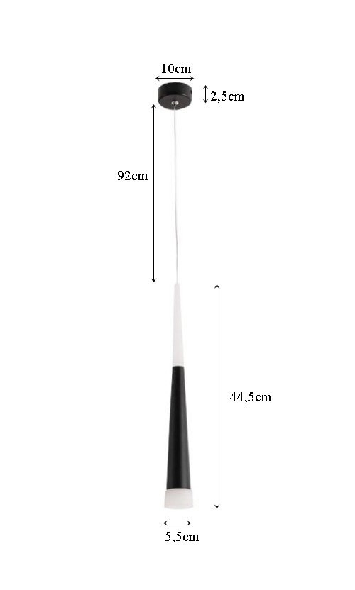 Lampa stożek LED klosz wisząca
