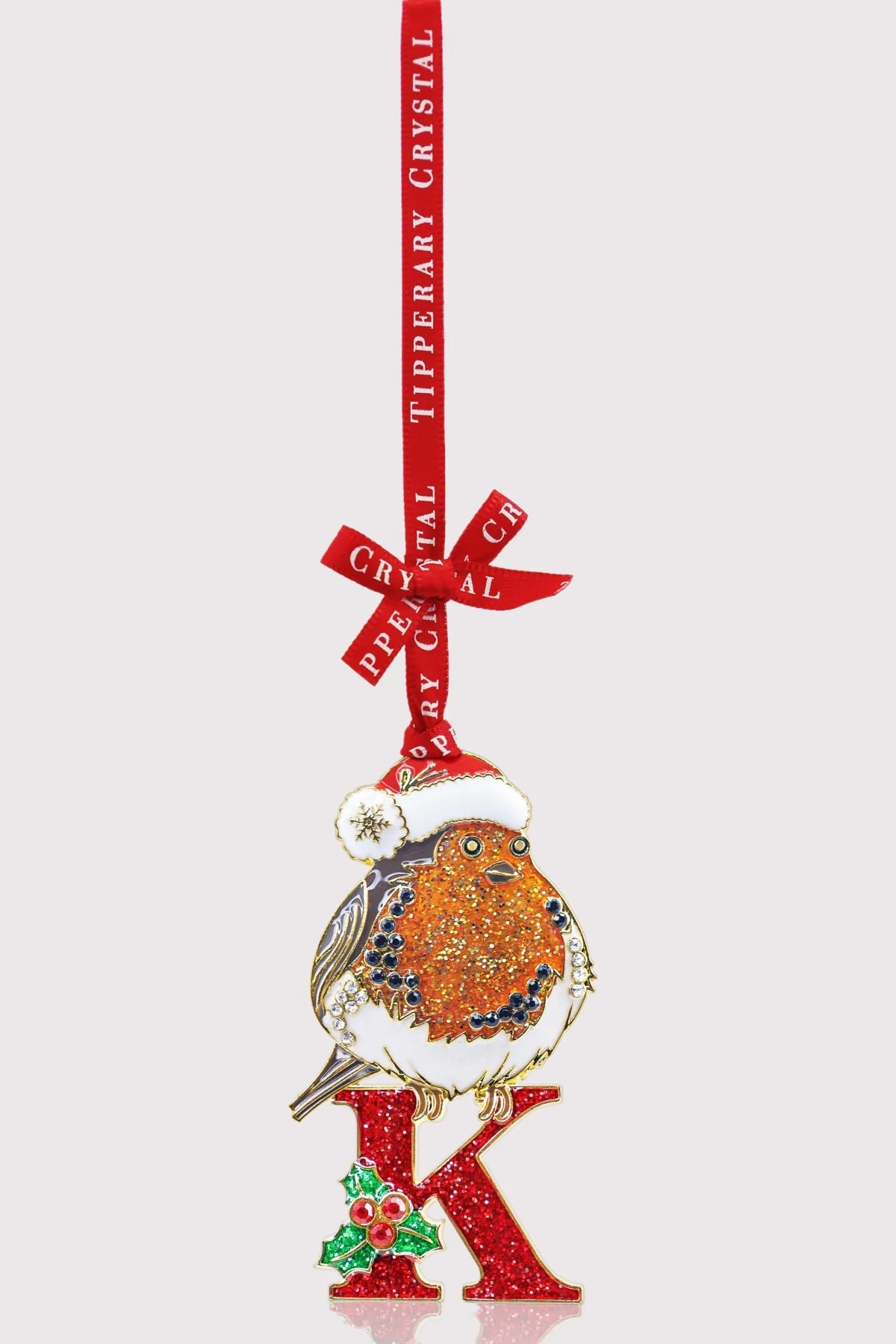K Alphabet Robin Christmas Tree Decoration