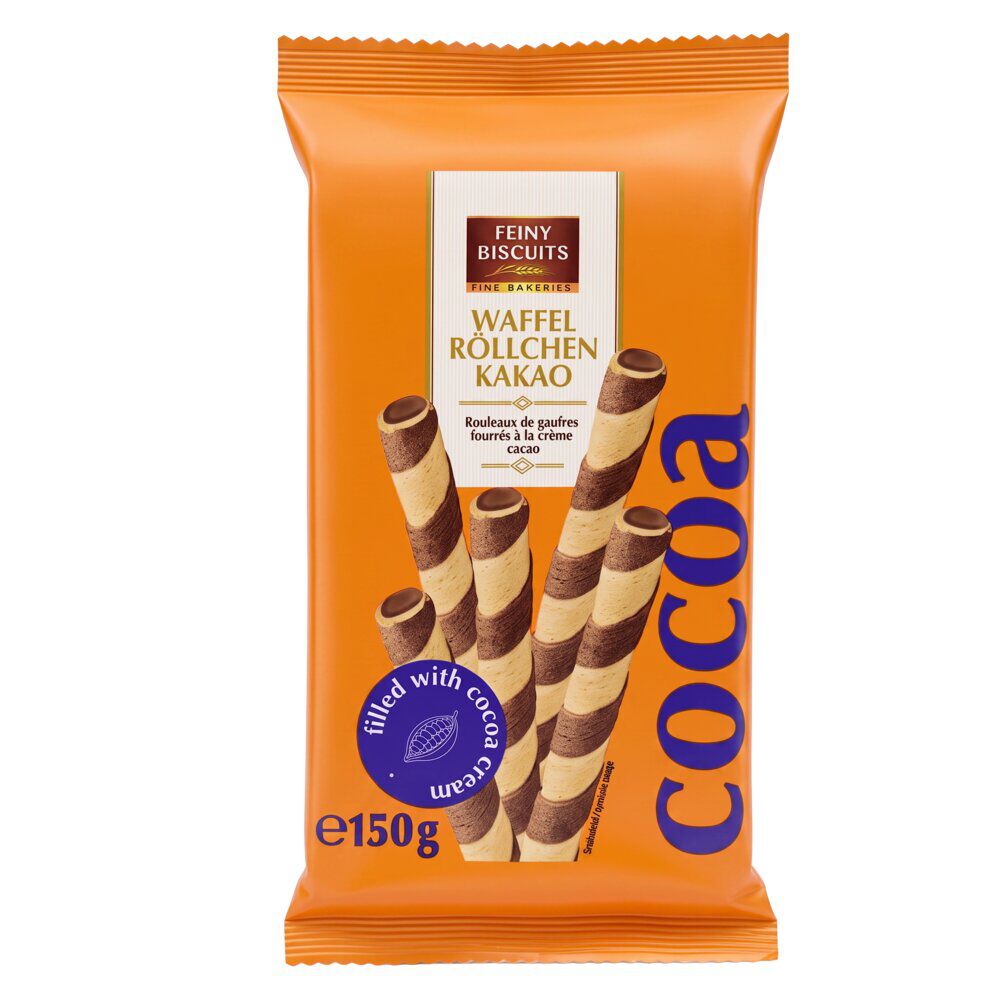 Gaufrettes roulées fourrés crème cacao 150gr