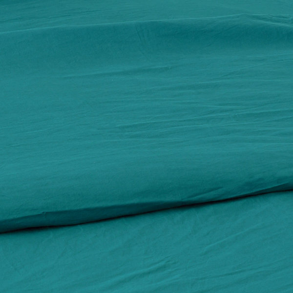 Housse de couette unie en coton Lavé (200x200 cm - Bleu)