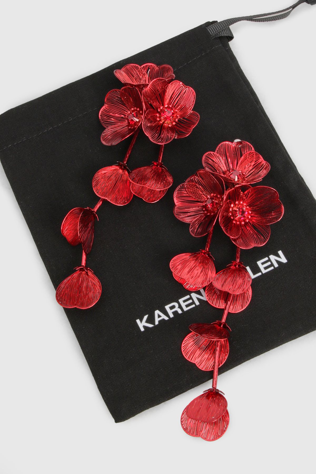 KarenMillen Cluster Flower Drop Earrings