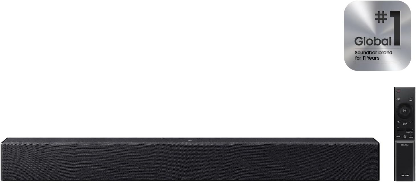 Samsung HW-B400F B-Series 2.1ch Soundbar with Wireless Subwoofer - Deep Bass, Smart Sound & Game Mode - Bluetooth Wireless TV Connection for Home Theater and Gaming