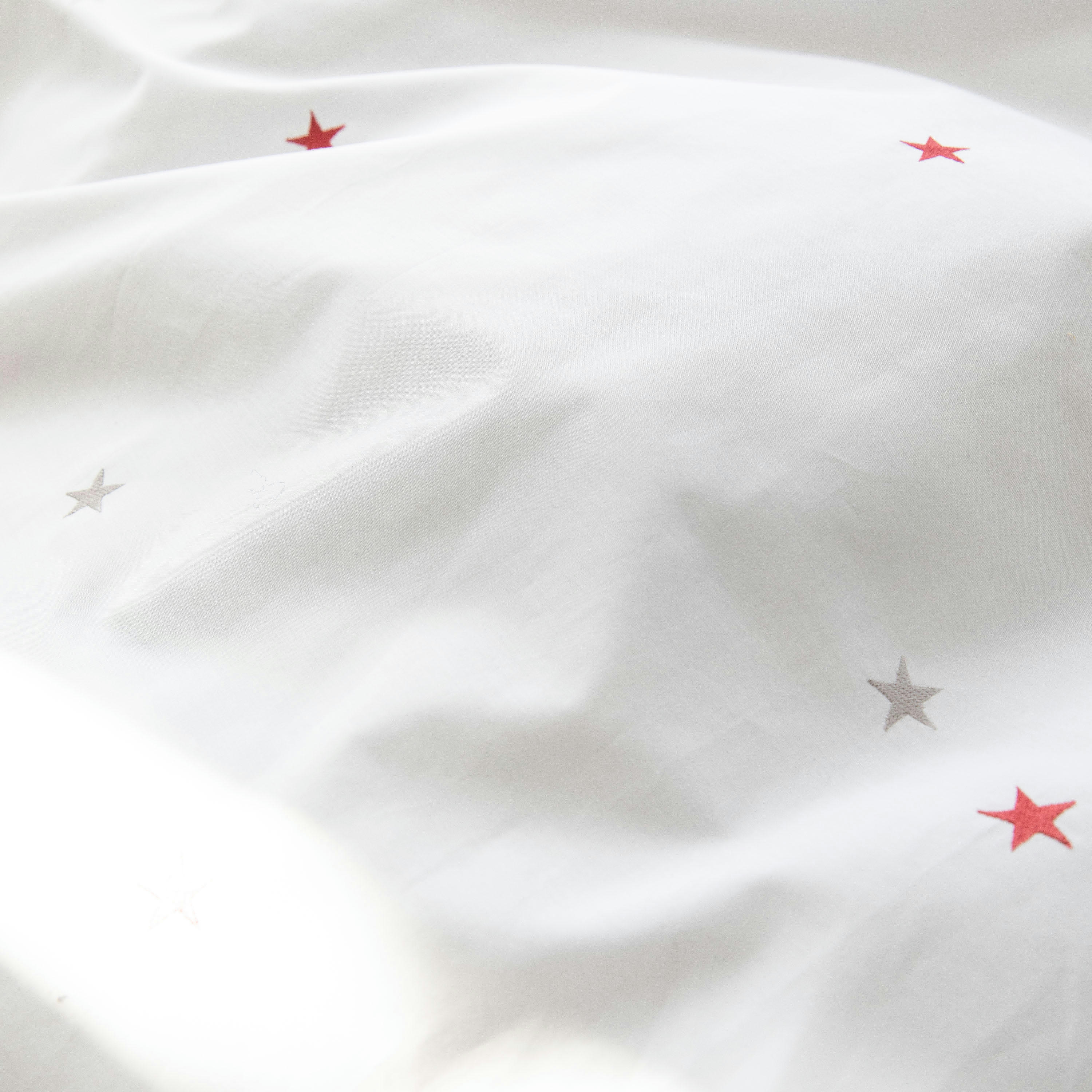 SONGE D'UNE NUIT D'ÉTÉ - Housse de couette brodée percale 260x240cm Blanc, Marsala