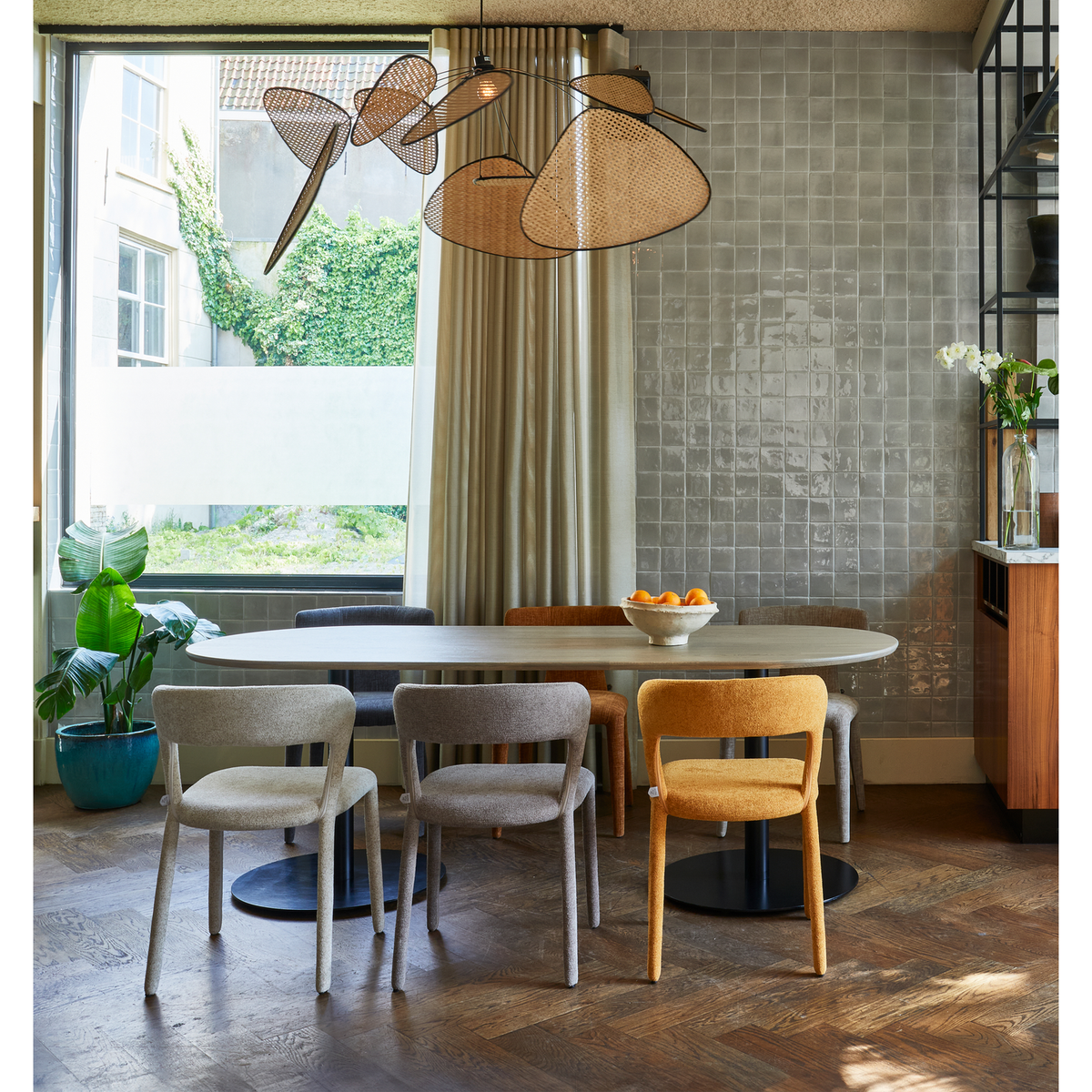 WOOOD ronde poot Tablo - Metaal - Zwart - 73x64x64