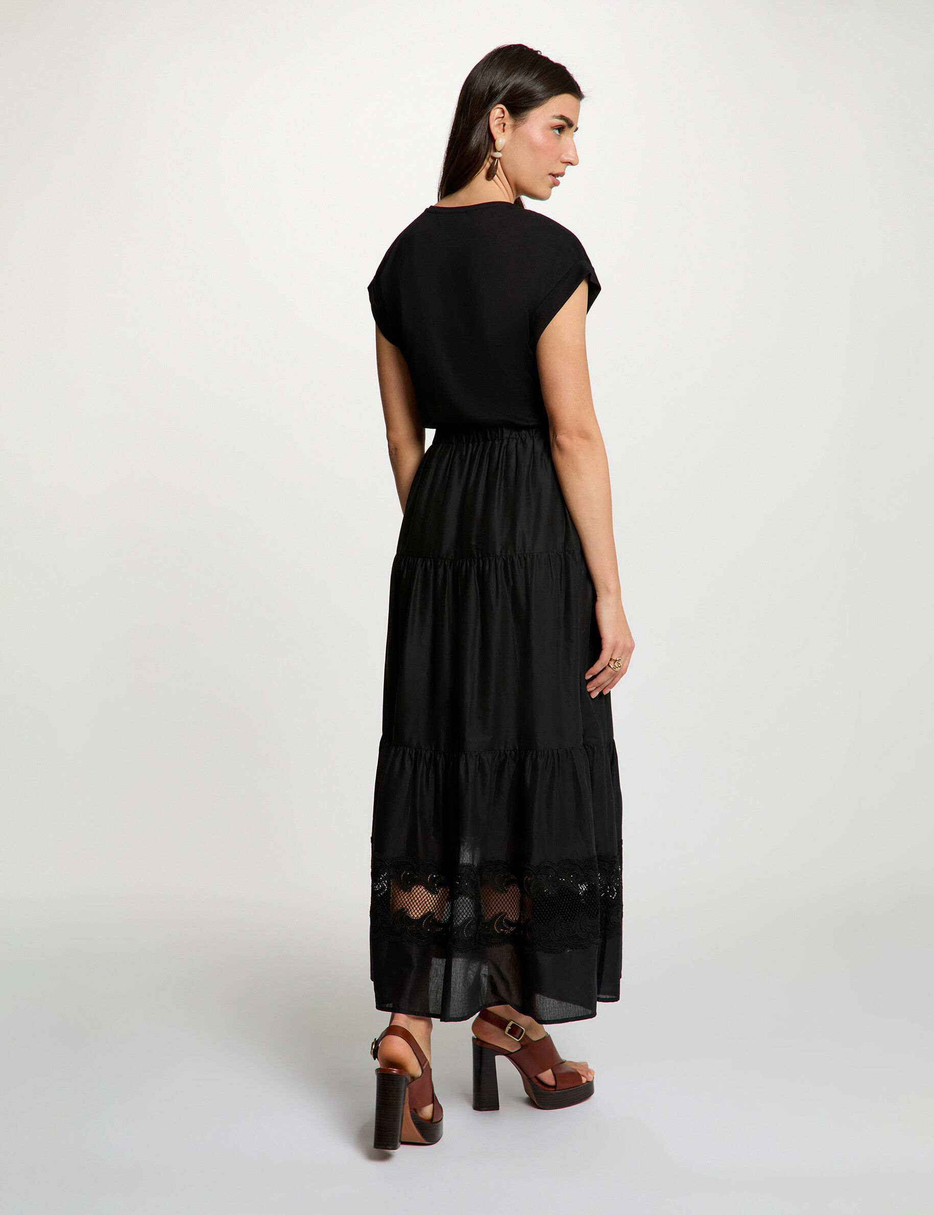 Face Embroidery T-Shirt Black Women