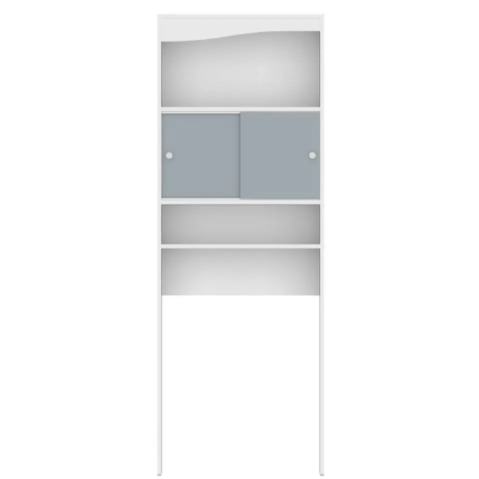 Wasmachinekast Willa - wit/celadon grijs