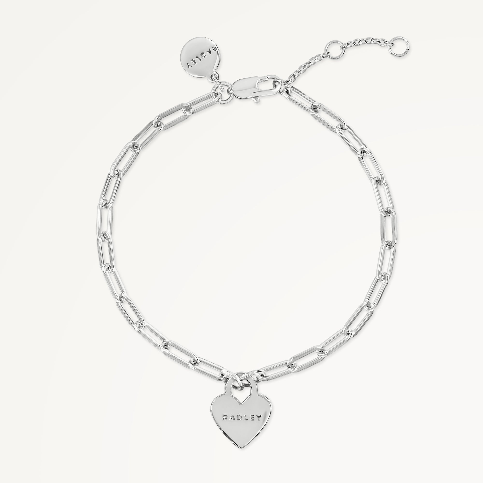 SELSEY STREET HEART CHARM BRACELET SILVER