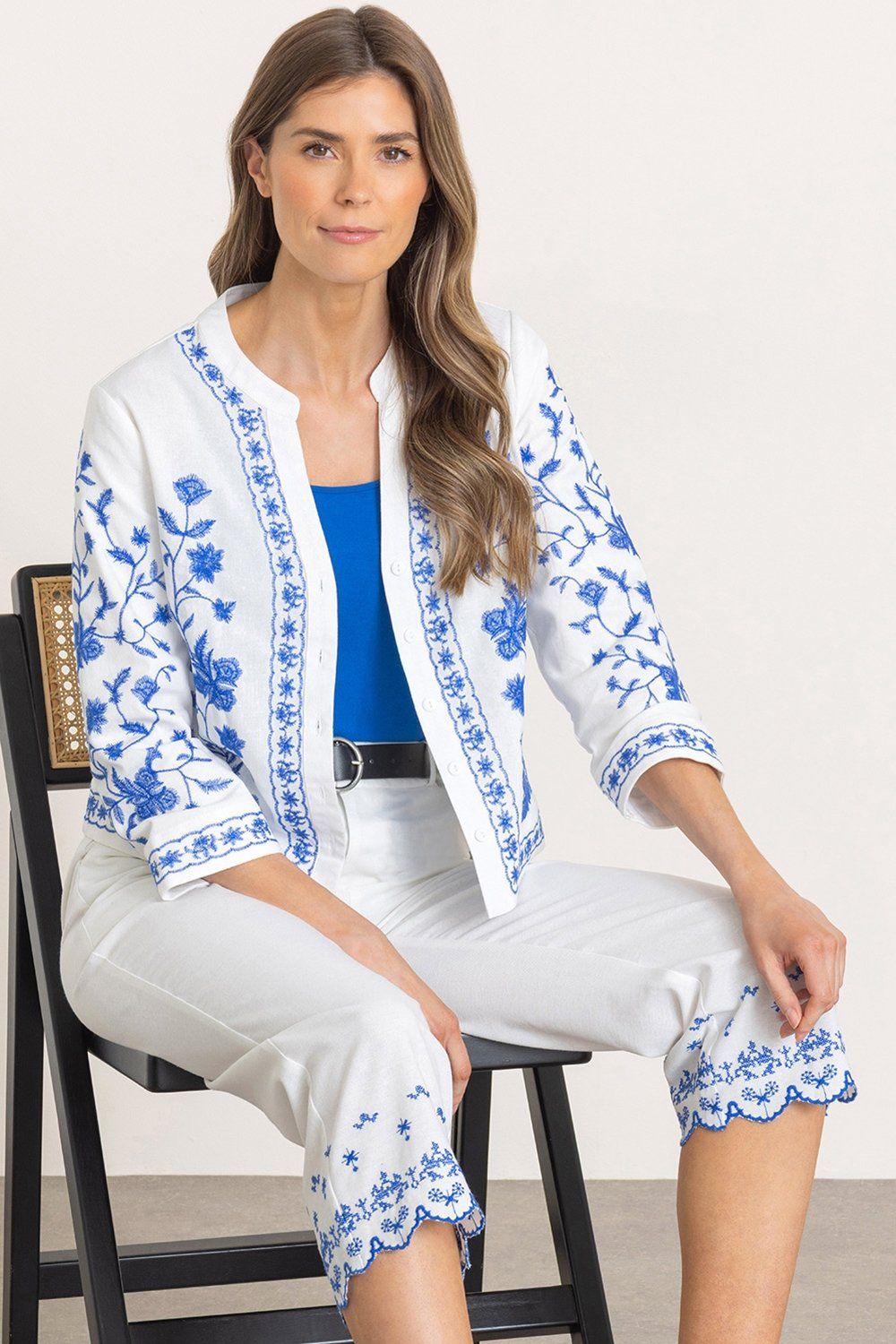 Klass. Embroidered Button Jacket