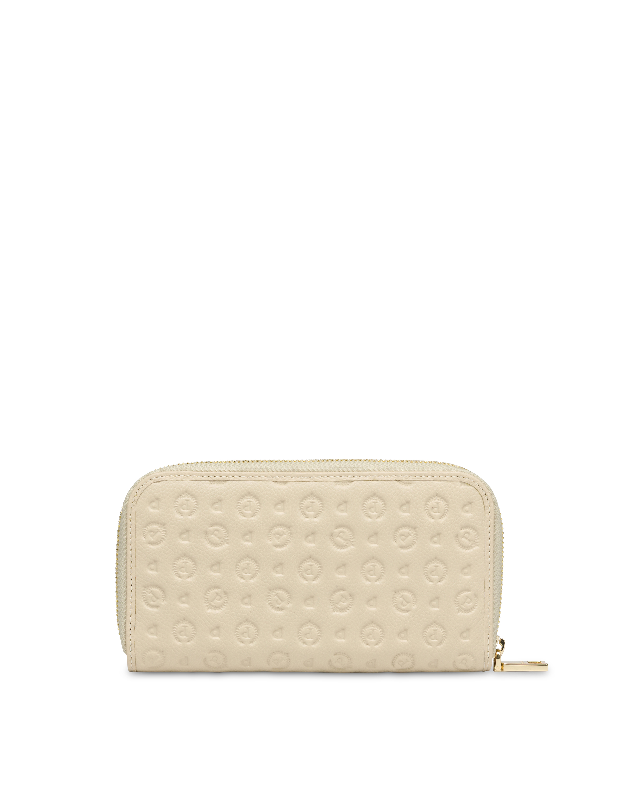Portafoglio Zip Around Heritage Logo Embossed Avorio