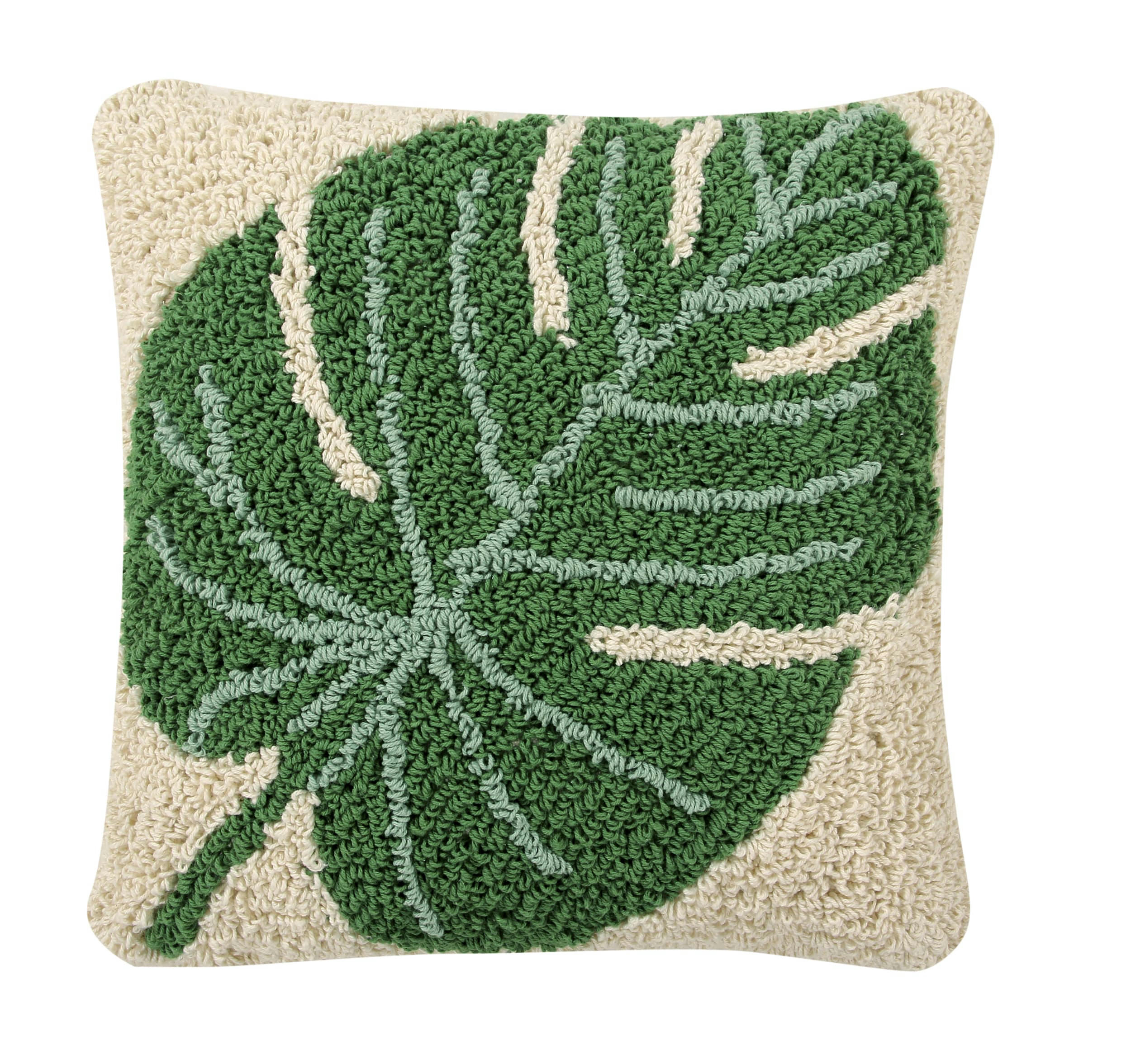 PLANTS - Coussin en coton vert Monstera 38x38