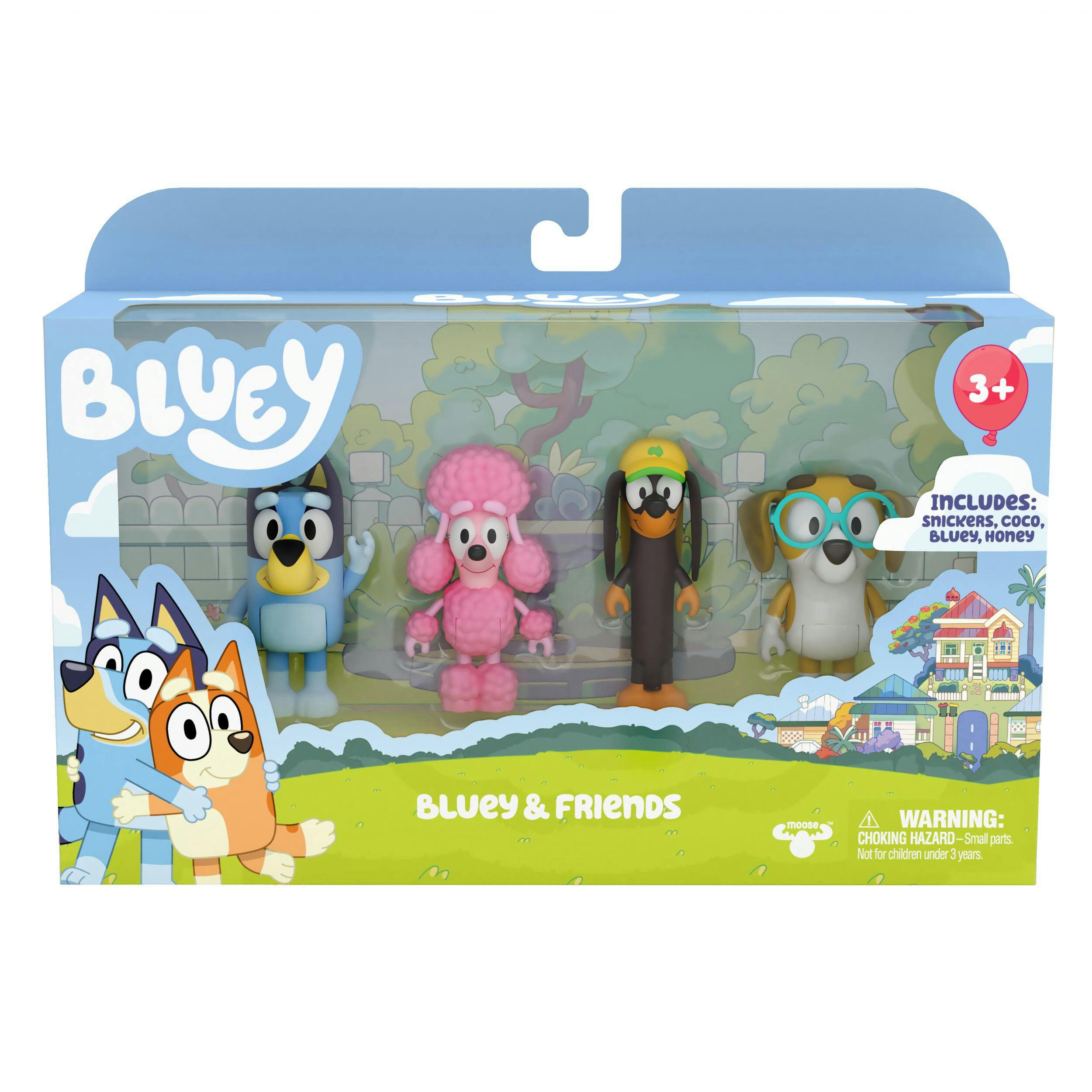Moose Bluey Figures, 4-pk, Ages 3+
