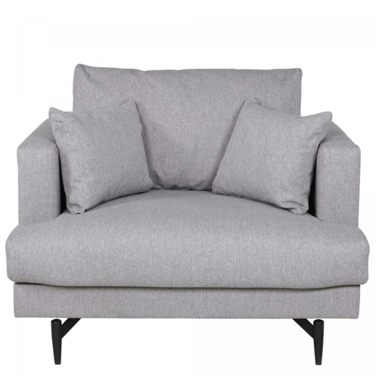 MANU - Fauteuil minimaliste en tissu gris