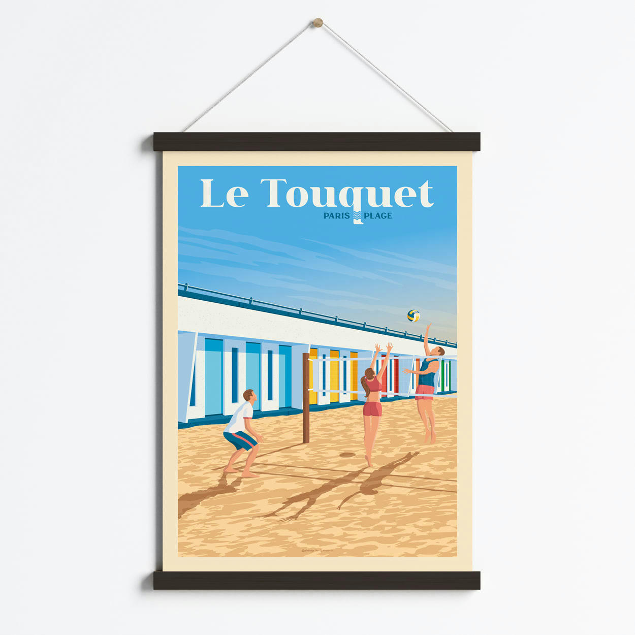 - Affiche Le Touquet-Paris-Plage + Cadre Magnétique (Noir) 50x70 cm