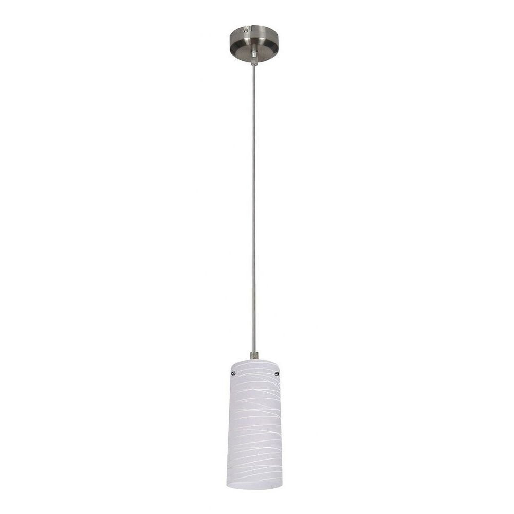 Lampa wisząca chrom satynowany-biały wzorzysty Aurel 1xE27x40W Rabalux