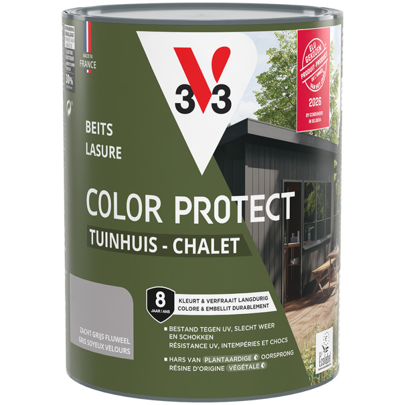 Lasure pour chalet Color Protect gris soyeux 0,75 L V33