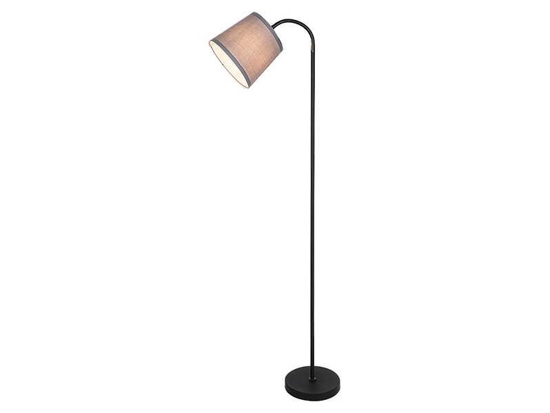 Lampa podłogowa Godric tkaninowa grafitowo-czarna