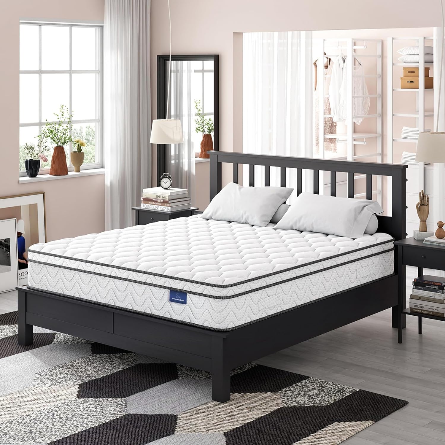 Vesgantti Twin XL Mattress 10 Inch, Fiberglass-Free | Cool Sleep Hybrid Mattress in a Box - Memory Foam & Pocket Springs, Ergonomic Design, Pressure Relief, Medium Firm Feel, 39*80*10