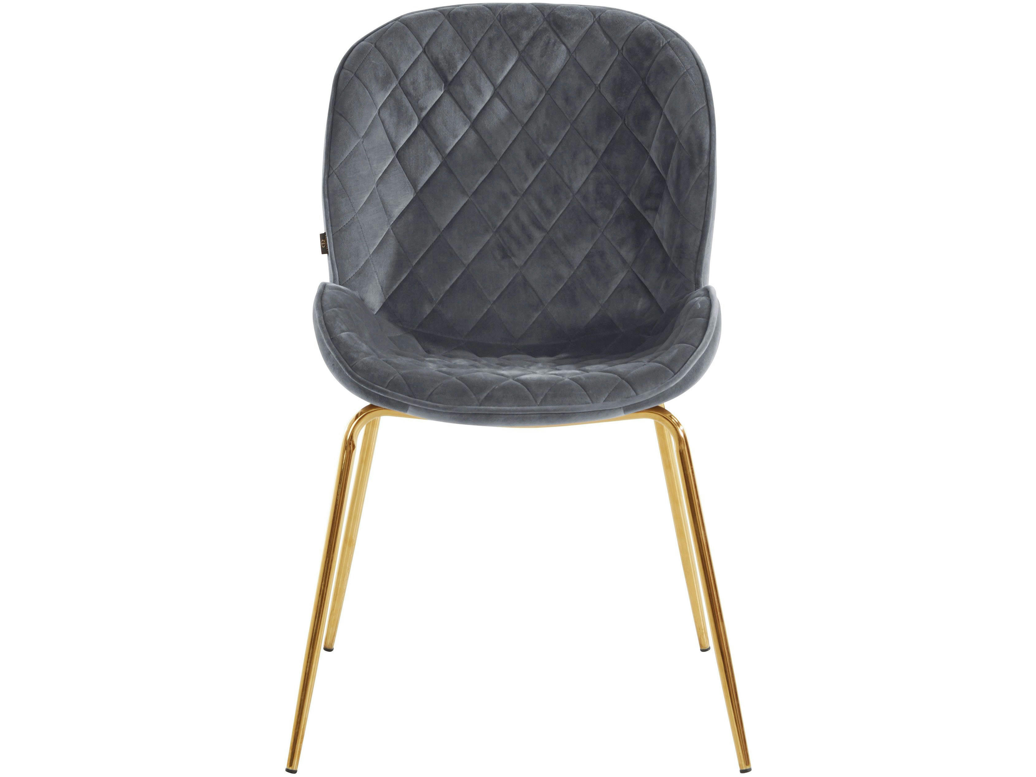 MIA - Lot de 2 chaises de salle à manger rembourrées en velours gris