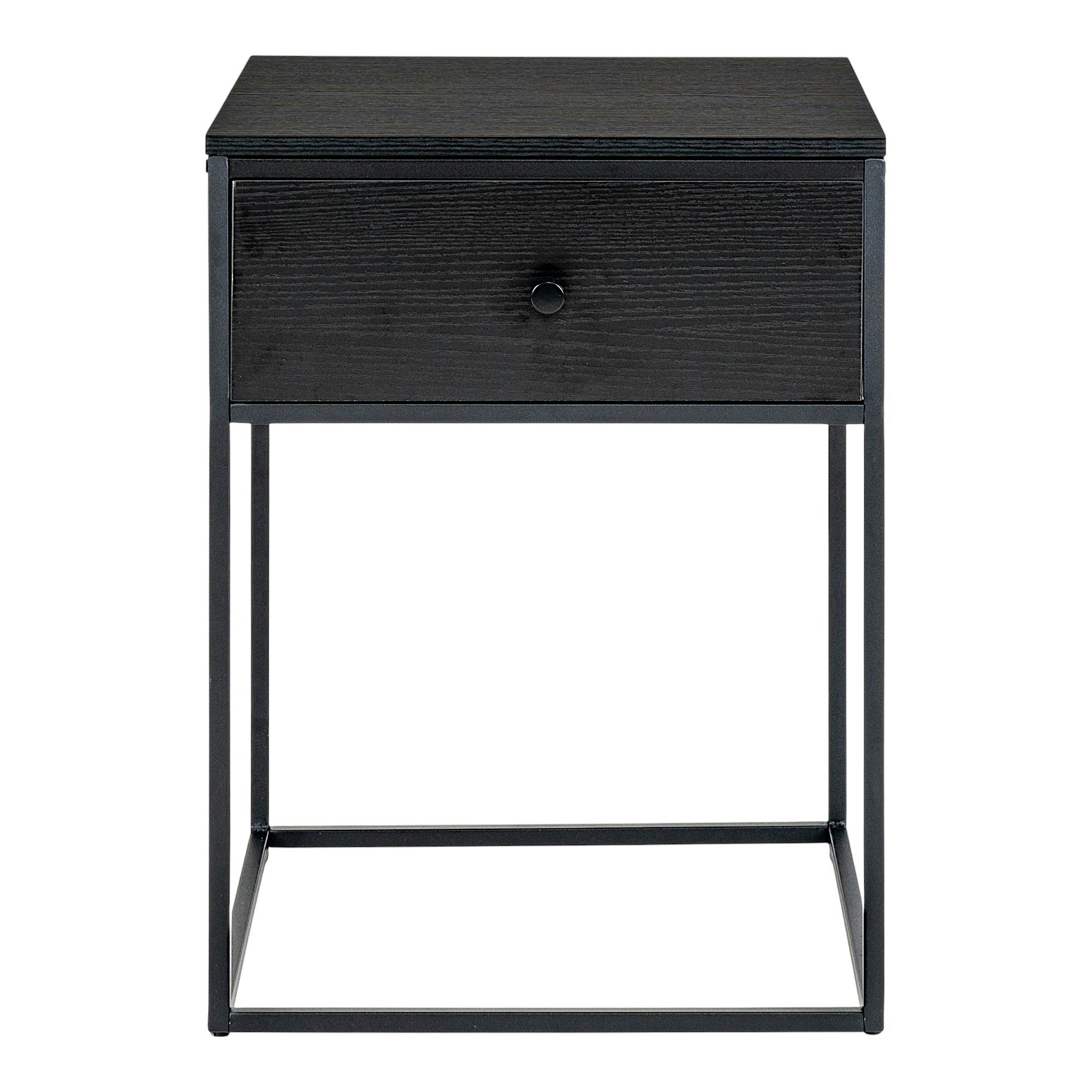 Table de chevet noire 1 tiroir VARDE