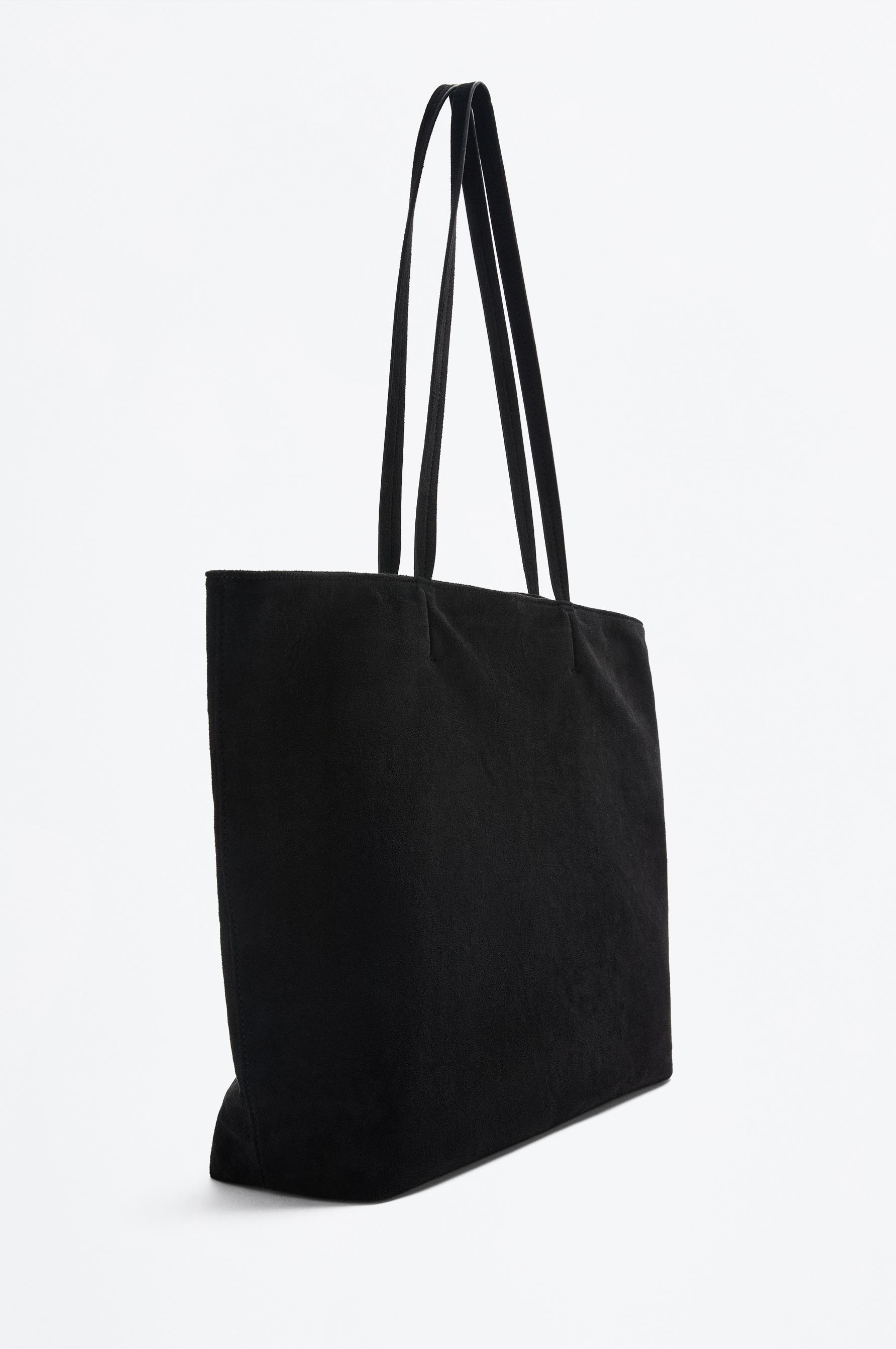 Bolso shopper saco efecto suede
