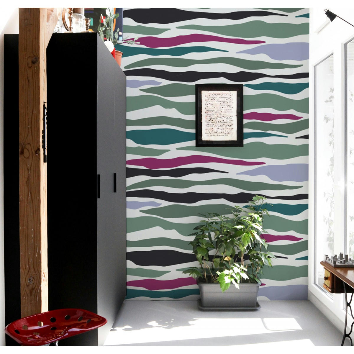 - Papier peint panoramique vagues 170 x 250 cm