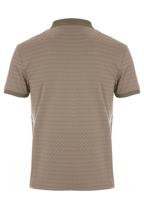 Mens Brown Ditsy Polo Shirt