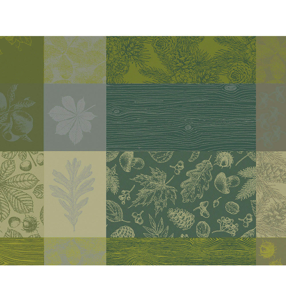 MILLE BOIS D'AUTOMNE MOUSSE - Set enduit imperméable pur coton vert 40X50