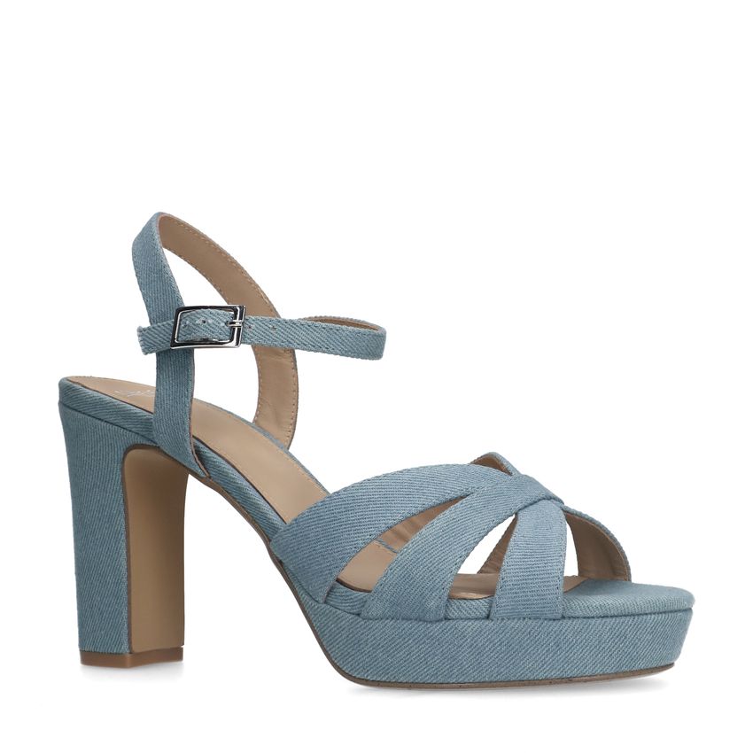 Manfield Denim sandalen met hak