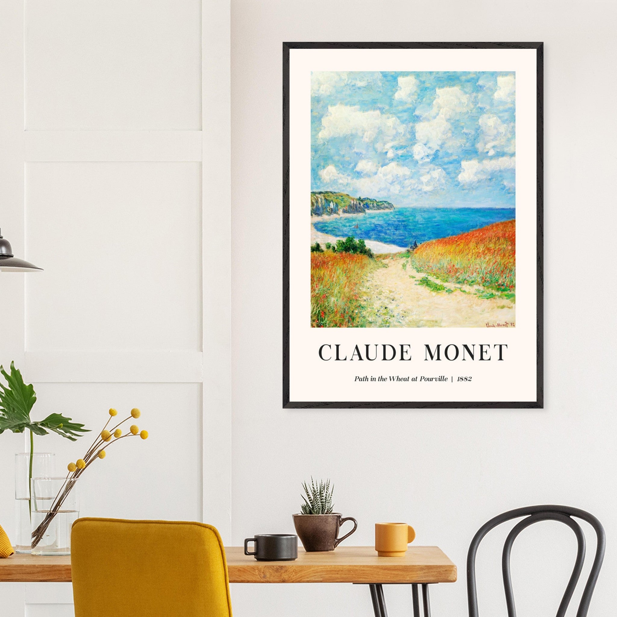 Artfulprints Poster Claude Monet - Path in the weath at Pourville  - 70x100 cm - Blauw
