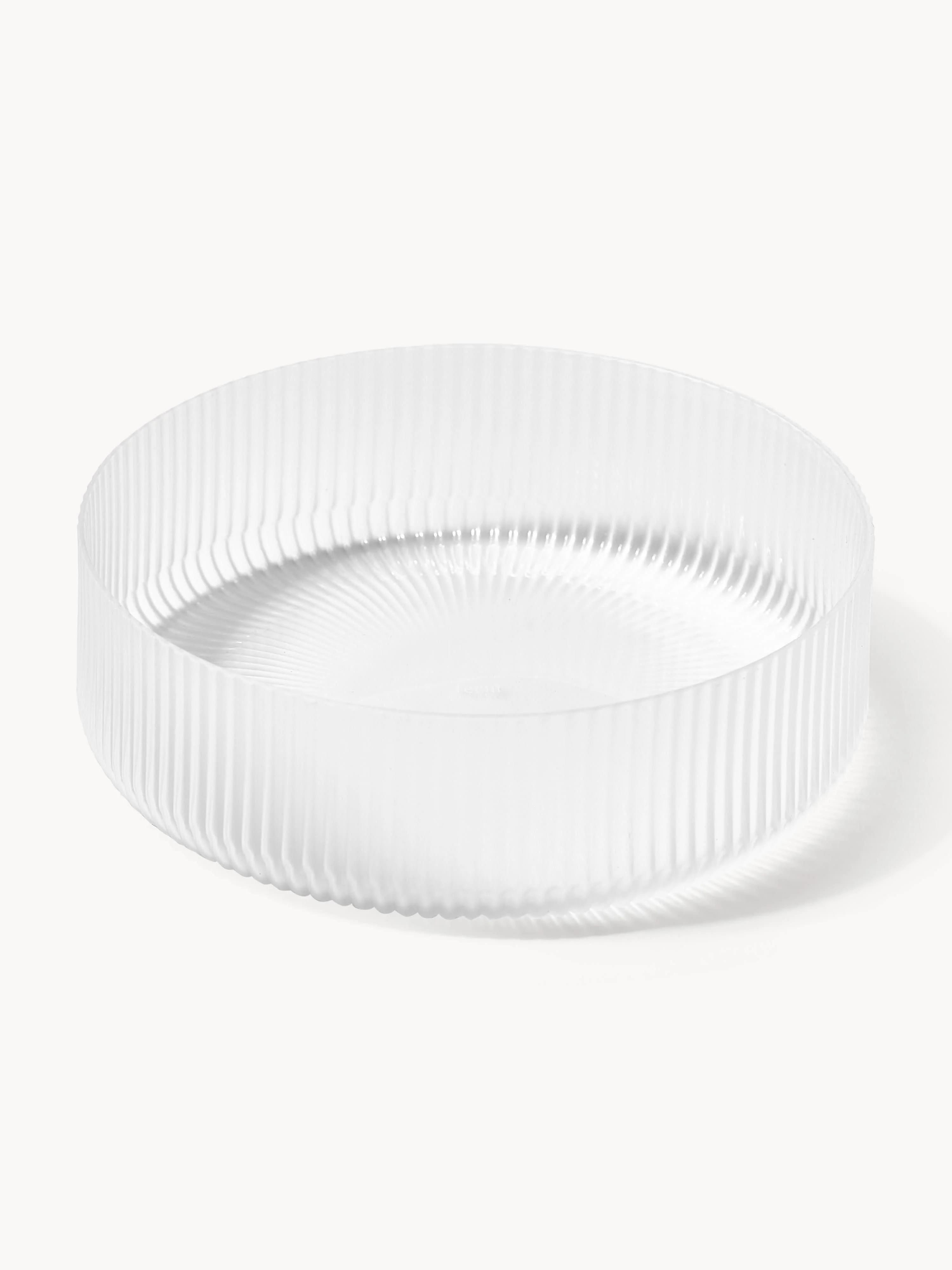 Mundgeblasene Servierschälchen Ripple mit Rillenrelief, 4er-Set