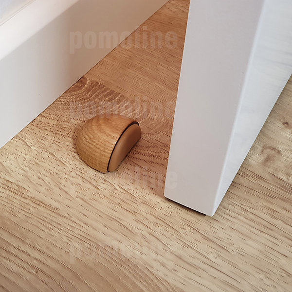 4 Un. Butée de porte adhésive en bois de chêne naturel 47x38MM