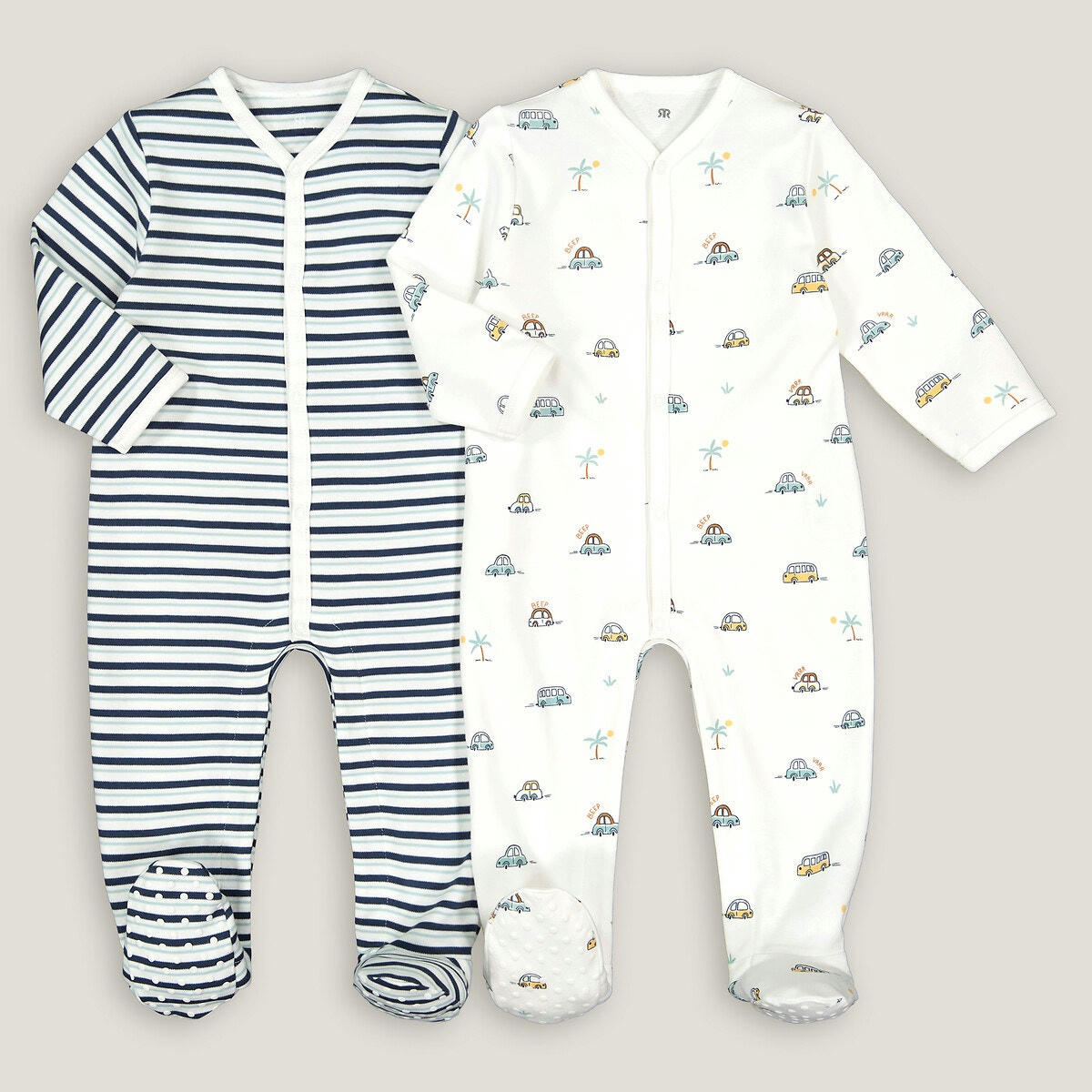 Lot de 2 pyjamas 1 pièce en coton