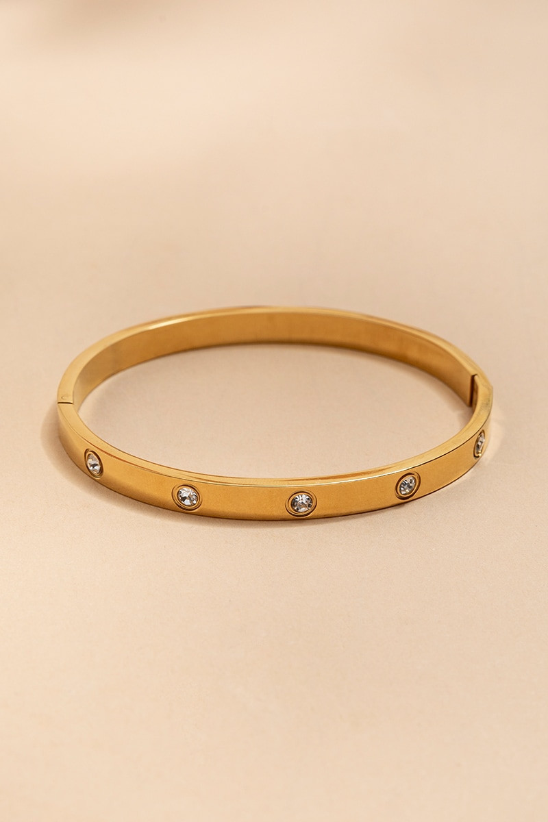 Donna Stainless Steel Gold Hinge Bracelet