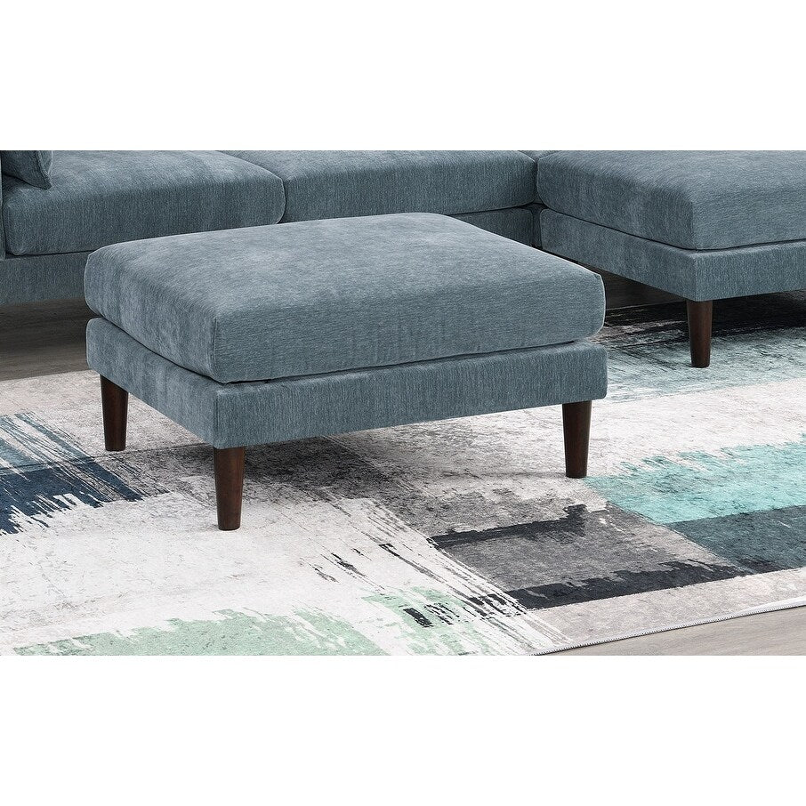 Beautiful Blush Ottoman Morgan Fabric 1pc Ottoman Soft Cushion Wood Legs Living Room Furniture