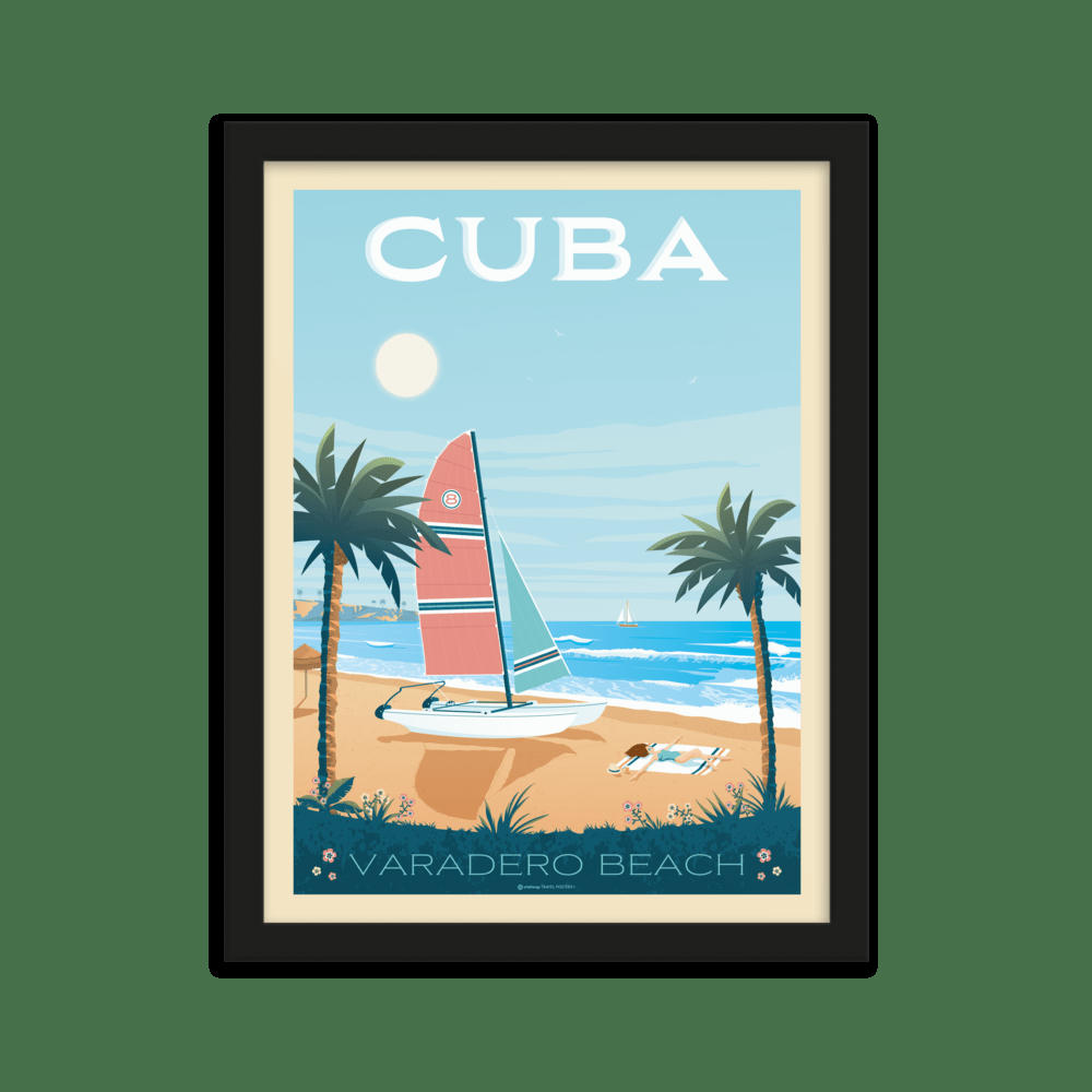 - Affiche Cuba + Cadre Bois noir 21x29,7 cm