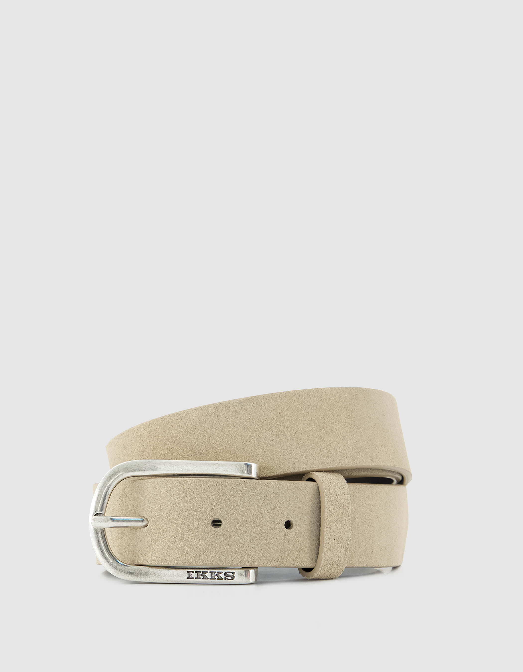 Ceinture beige cuir velours Homme