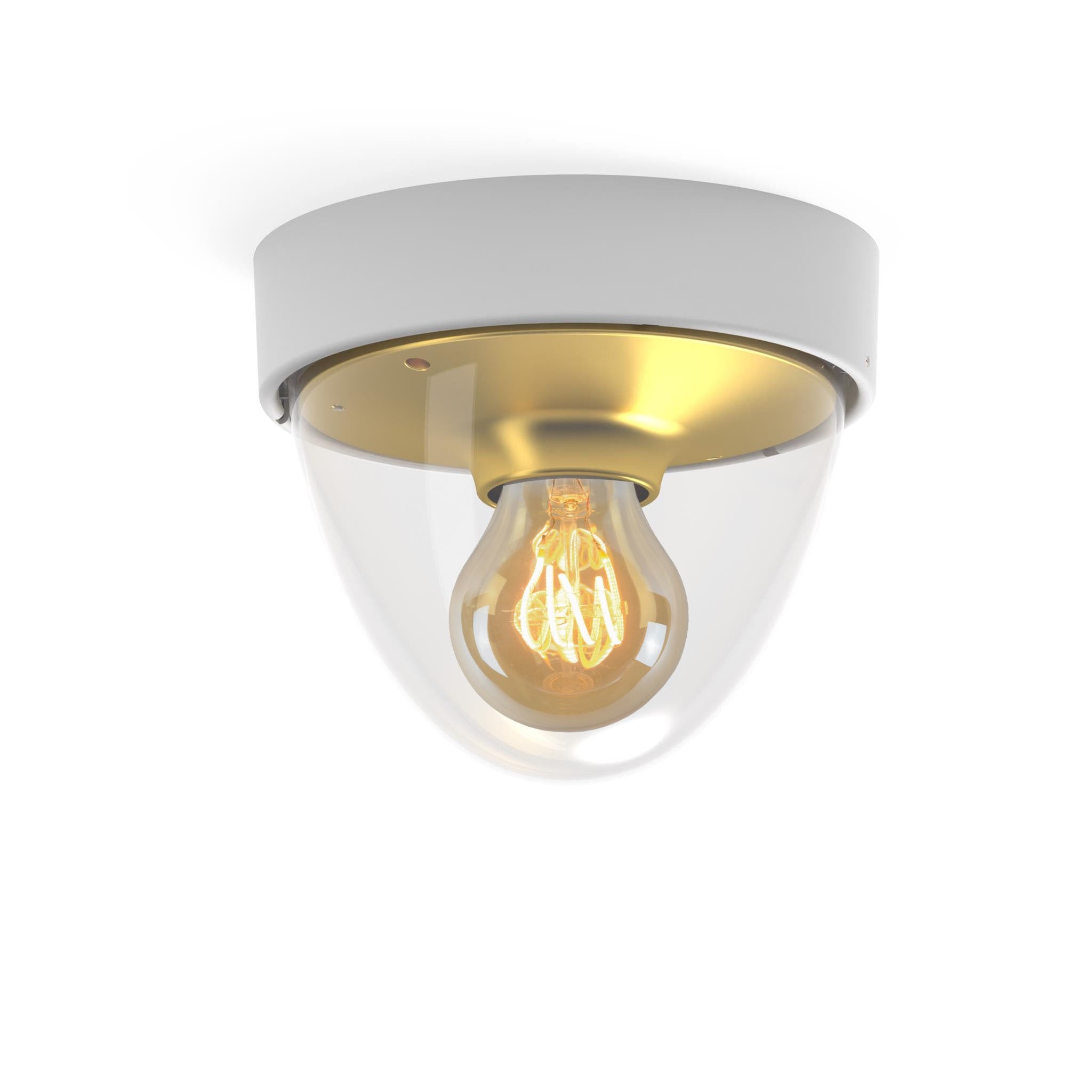 Nowodvorski buitenlamp Nook - 1 lichts - 18 x 15.5  cm - wit - goud
