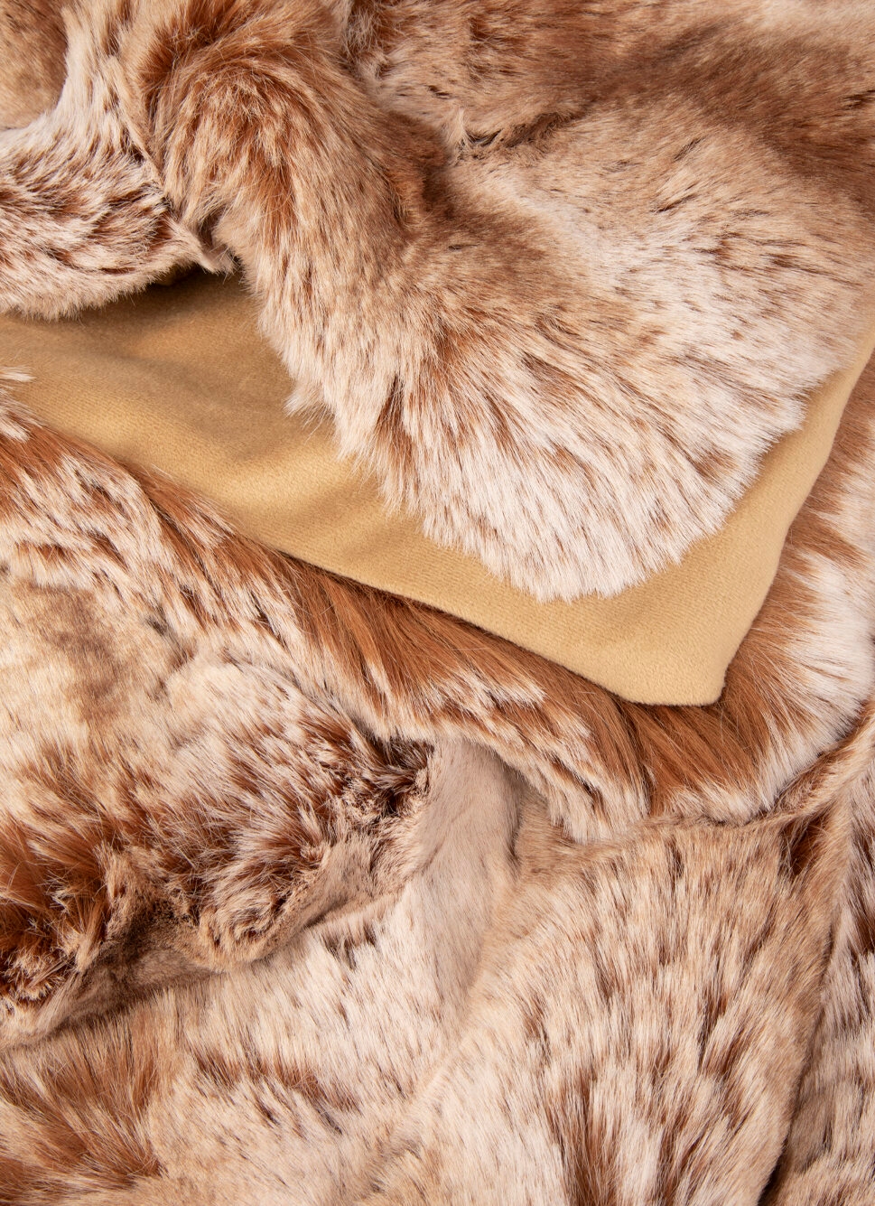 PLAID FAUSSE FOURRURE GRIZZLY BRUN