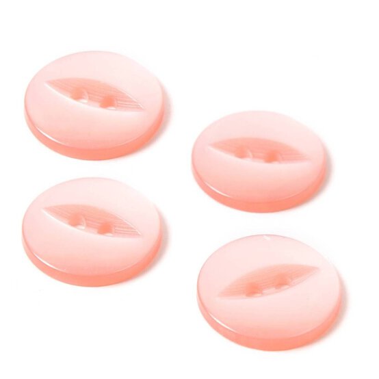 Hemline Pink Basic Fish Eye Button 4 Pack