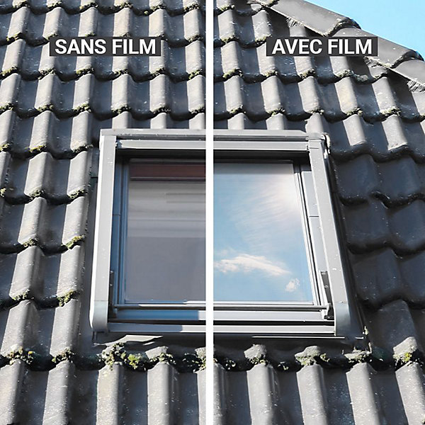DIMEXACT - Film anti chaleur pour velux - Argent chromé - Haute durabilité - 50 cm x 1.5 m - en Rouleau