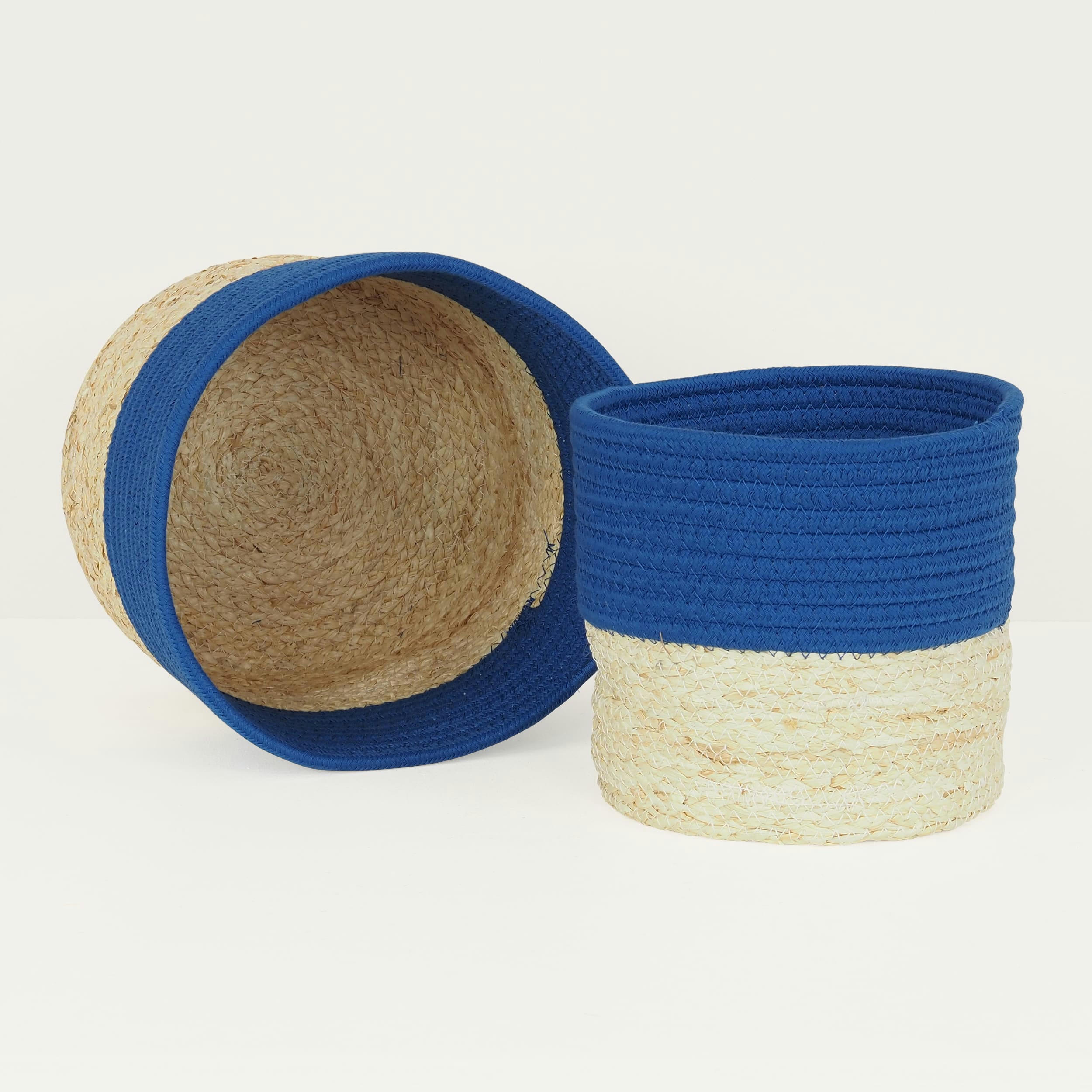 - Cache-pots lot de 2 en coton 25cm