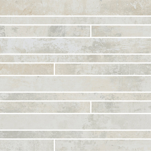 Mosaïque murale en grès cérame émaillé effet béton blanc mat L.60 x l.30 cm, Malt