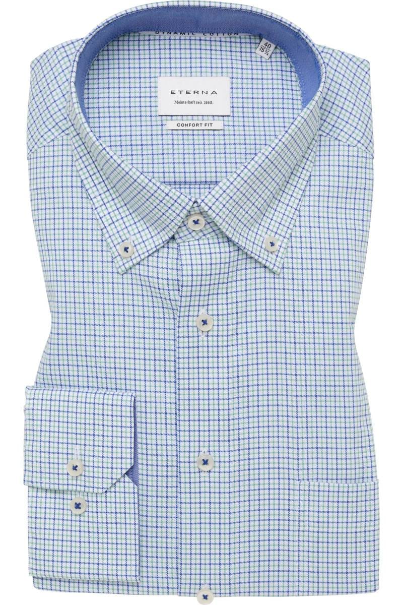 ETERNA Comfort Fit Hemd grün/blau, Kariert