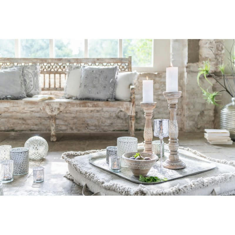 FLOCHES - Coussin Marocain bords floches velours gris 45x45