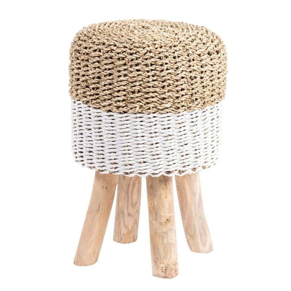 COCOONING - Tabouret en corde et en bois