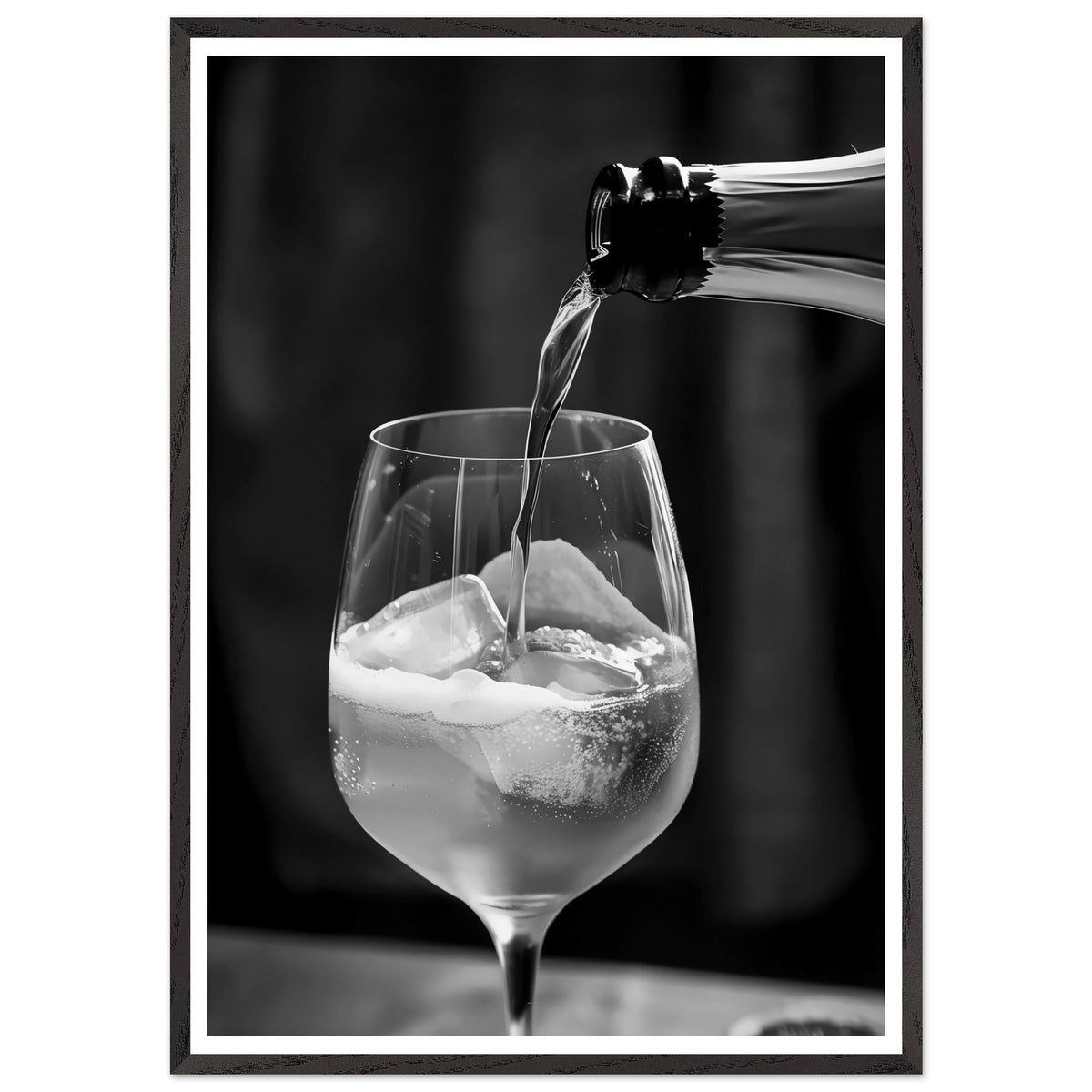 Artfulprints Poster met Lijst Aperol Spritz - Lifestyle black-white  - 70x100 cm - Zwart / Wit