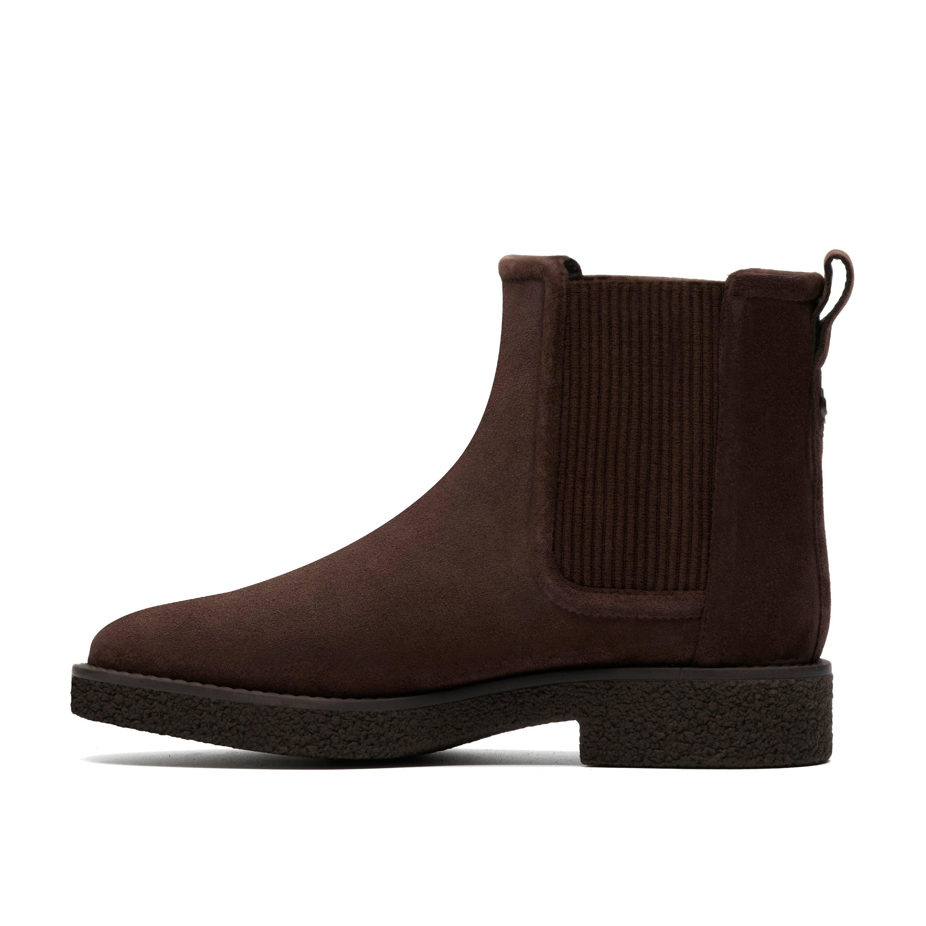 Clarks Nella Top Dark Brown Suede Ankle Boots,Chelsea Boots